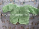 Casaquinho de lã em Crochê (Verde) TAMANHO RN